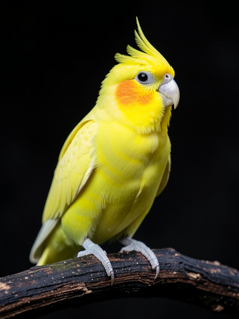 Cockatiel bird perched on a branch — shop bird supplies at Pawsy Pets
